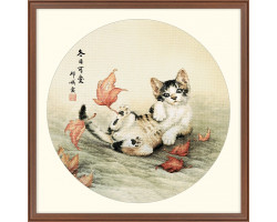 Набор для вышивания крестом Xiu Crafts арт.XC.1601 Играющий котенок 40,64х40,64 см
