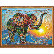 Набор для вышивания бисером АБРИС АРТ арт. AB-368 Мозаичный слон 42х34 см