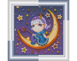 Набор для вышивания бисером АБРИС АРТ арт. АМ-043 Лунная мечтательница 15х15 см