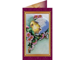 Набор для вышивания бисером АБРИС АРТ арт. АО-002 'Пасхальная открытка 02' 8,4х14 см