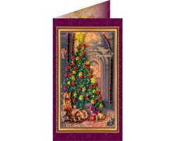 Набор для вышивания бисером АБРИС АРТ арт. AO-036 Счастливого Рождества-1 8,4х14 см