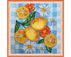 Набор для вышивки бисером АБРИС АРТ арт.AM-119 Летние лимоны 15х15 см