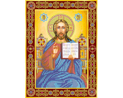 Схема для вышивки иконы бисером на холсте АБРИС АРТ арт.ACK-149 Икона 'Венчальная пара. Иисус' 17х23см