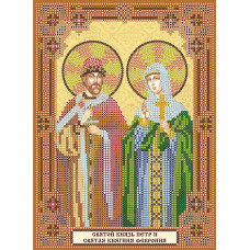 Схема для вышивки иконы бисером на холсте АБРИС АРТ арт.ACK-162 Святой князь Перт с святая княгиня