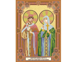 Схема для вышивки иконы бисером на холсте АБРИС АРТ арт.ACK-162 Святой князь Перт с святая княгиня