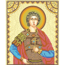 Схема для вышивки иконы бисером на холсте АБРИС АРТ арт. АСK-053 Святой Георгий 17х23 см