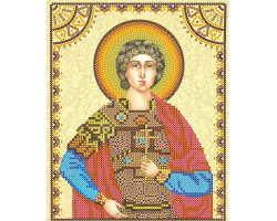 Схема для вышивки иконы бисером на холсте АБРИС АРТ арт. АСK-053 Святой Георгий 17х23 см