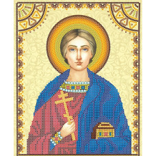 Схема для вышивки иконы бисером на холсте АБРИС АРТ арт. АСK-055 Святой Валерий 17х23 см