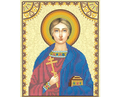 Схема для вышивки иконы бисером на холсте АБРИС АРТ арт. АСK-055 Святой Валерий 17х23 см