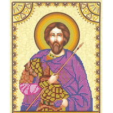 Схема для вышивки иконы бисером на холсте АБРИС АРТ арт. АСK-069 Святой Артемий 17х23 см
