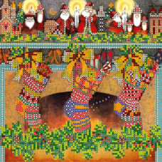 Схема на холсте АБРИС АРТ арт. АС-075 Рождественские сувениры 20х20 см