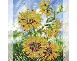 Схема на холсте АБРИС АРТ арт. АС-089 Солнечные цветы 20х20 см