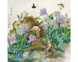 Схема на холсте АБРИС АРТ арт. АС-149 Китайские тюльпаны 30х30 см