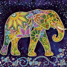 Схема на холсте АБРИС АРТ арт. АС-498 Индийский слон 20х20 см