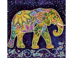 Схема на холсте АБРИС АРТ арт. АС-498 Индийский слон 20х20 см