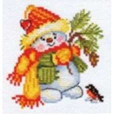 Набор для вышивания арт.Алиса - 059 'Снеговичок' 10х10 см