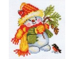 Набор для вышивания арт.Алиса - 059 'Снеговичок' 10х10 см