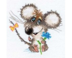 Набор для вышивания арт.Алиса - 077 'Влюбленный мышонок' 13х12 см