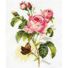 Набор для вышивания арт.Алиса - 213 'Роза и бабочка' 17х25 см