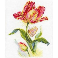 Набор для вышивания арт.Алиса - 214 'Тюльпан и бабочка' 19х25 см
