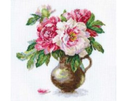 Набор для вышивания арт.Алиса - 221 'Цветущий сад: пионы' 25х26 см