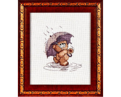 Набор для вышивания Алисена арт.1022 'Медвежонок под зонтом' 10*11 см