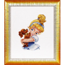 Набор для вышивания Алисена арт.1095 'Девочка с собачкой' (детская) 16*22 см
