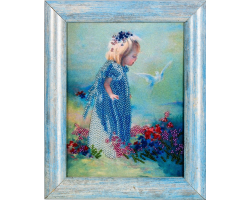 Набор для вышивания Алисена арт.ВН1004 'Ангелочек с голубем' 16*20 см