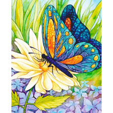 Набор для изготовления картин 'АЛМАЗНАЯ ЖИВОПИСЬ' арт.АЖ.1129 'Бабочка и цветок' 30х37 см