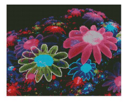 Набор алмазной живописи с подрамником 'Алмазная вышивка' арт.СК-630(П) 'Радужные цветы' 40х50 см