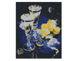 Набор алмазной живописи с подрамником 'Алмазная вышивка' арт.СК-640(П) 'Бокалы и розы' 40х50 см