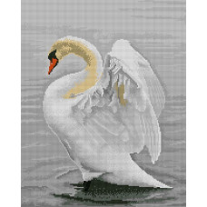 Набор алмазной живописи с подрамником 'Алмазная вышивка' арт.СК-656(П) 'Белый лебедь' 40х50