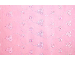 Ткань вышитая арт.10050/6049 цв.розовый шир.112см