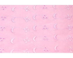 Ткань вышитая арт.10050/6052 цв.розовый шир.112см