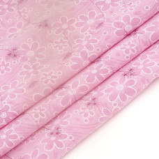 Ткань вышитая арт.750-1 цв.2 (133) розовый шир.150см