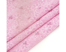 Ткань вышитая арт.750-1 цв.2 (133) розовый шир.150см
