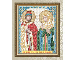 Рисунок на ткани арт. VIA5113 Св. Петр и Феврония 13,5х17 см