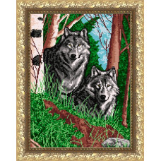 Рисунок на ткани арт. VKA3039 Волки в лесу 28х39 см