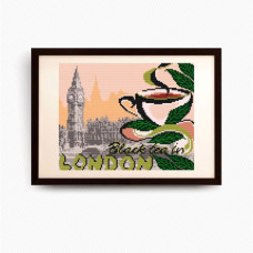 Рисунок на ткани арт. VKA4401 На черный чай в Лондон 19х24 см