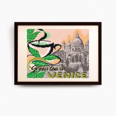 Рисунок на ткани арт. VKA4402 На зеленый чай в Венецию 19х24см
