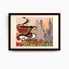 Рисунок на ткани арт. VKA4403 На кофе в Нью-Йорк 19х24 см