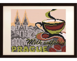 Рисунок на ткани арт. VKA4407 На кофе с молоком в Праге 19х24 см