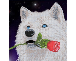 Рисунок на ткани 'Астрея Арт' арт.АСТ.73023 Белый волк А3 28х40см