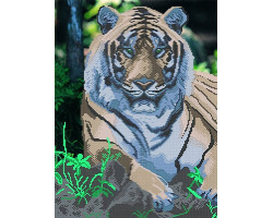 Рисунок на ткани 'Астрея Арт' арт.АСТ.73049 Тигр на отдыхе А3 40х30см