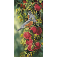 Рисунок на ткани 'Астрея Арт' арт.АСТ.73117 Птички на яблоках А3+ 30х60см