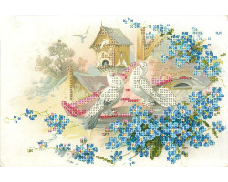 Рисунок на ткани 'Астрея Арт' арт.АСТ.73136 Влюблюнные голуби А4 20х30см