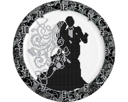 Рисунок на ткани 'Астрея Арт' арт.АСТ.78102 Часы - Свадебные A3 25х25см