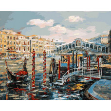 Картины по номерам Белоснежка арт.БЛ.127-AB Венеция. Мост Риальто 40х50 см