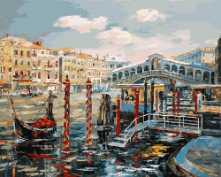 Картины по номерам Белоснежка арт.БЛ.127-AB Венеция. Мост Риальто 40х50 см