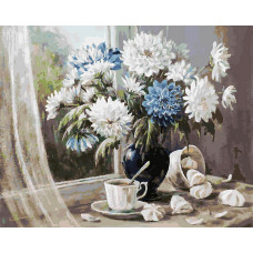 Картины по номерам Белоснежка арт.БЛ.147-АВ Хризантемы-цветы запоздалые 40х50 см